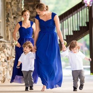 Royal blue chiffon bridesmaid dress